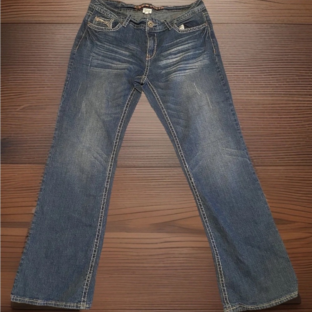 Maurice’s Women’s Hydraulic Jeans Wide Leg Size 16 Blue Denim (M16-1)